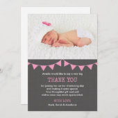 Carte de remerciements de baptême/baptême de (Devant / Derrière)