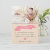 Carte de remerciements de baptême/baptême de (Debout devant)