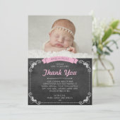 Carte de remerciements de baptême/baptême de fille (Debout devant)