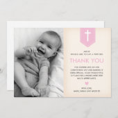 Carte de remerciements de baptême/baptême de fille (Devant / Derrière)