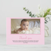 Carte de remerciements de baptême/baptême de fille (Debout devant)
