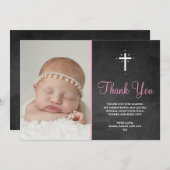 Carte de remerciements de baptême/baptême de fille (Devant / Derrière)