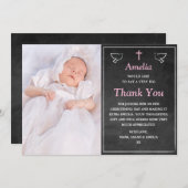 Carte de remerciements de baptême/baptême de fille (Devant / Derrière)