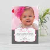 Carte de remerciements de baptême/baptême de fille (Debout devant)