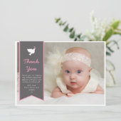 Carte de remerciements de baptême/baptême de fille (Debout devant)