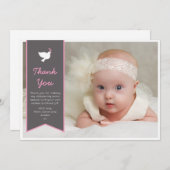 Carte de remerciements de baptême/baptême de fille (Devant / Derrière)