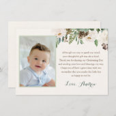 Carte de remerciements de baptême de baptême (Devant / Derrière)