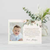 Carte de remerciements de baptême de baptême (Debout devant)