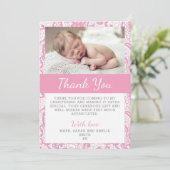 Carte de remerciements de baptême de filles (Debout devant)