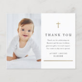 Carte de remerciements de Baptême de la croix d'or (Devant)