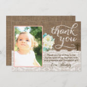 Carte de remerciements de baptême de pêche et (Devant / Derrière)