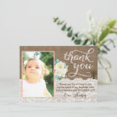 Carte de remerciements de baptême de pêche et (Debout devant)