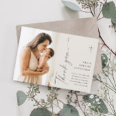 Carte de remerciements de Baptême de Script élégan