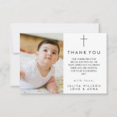 Carte de remerciements de Baptême de Script Modern (Devant)