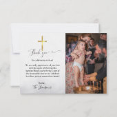 Carte de remerciements de baptême de script modern (Devant)