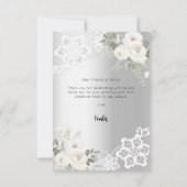 Carte de remerciements de baptême en dentelle fleu (Dos)