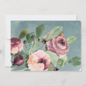 carte de remerciements de baptême floral marsala o (Dos)