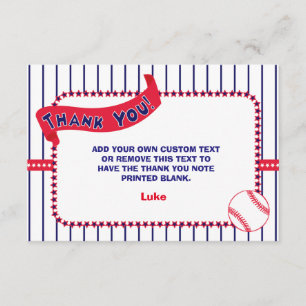 Carte de remerciements de base-ball
