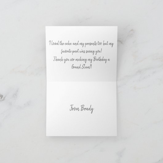 Carte de remerciements de baseball (Intérieur)