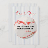 Carte de remerciements de baseball (Devant / Derrière)