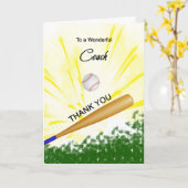 Carte de remerciements de baseball des entraîneurs (Fleur jaune)