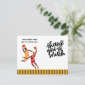 Carte de remerciements de basket-ball pour le joue (Debout devant)