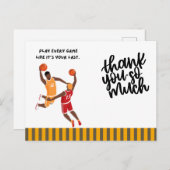 Carte de remerciements de basket-ball pour le joue (Devant / Derrière)