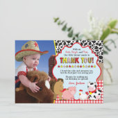 Carte de remerciements de basse-cour avec (Debout devant)