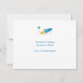 Carte de remerciements de bateau de rétrofusée (Dos)