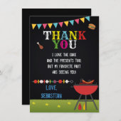 CARTE DE REMERCIEMENTS DE BBQ (Devant / Derrière)
