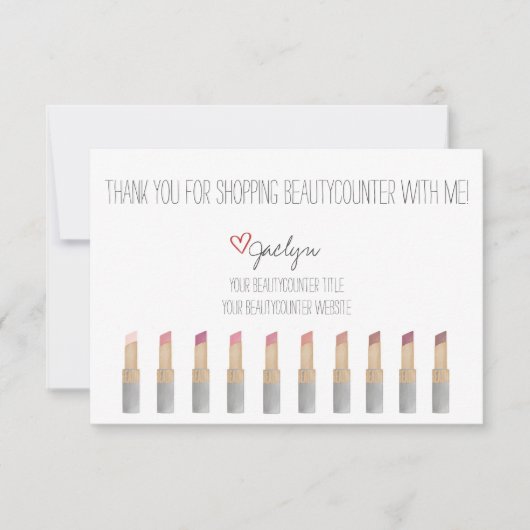 Carte de remerciements de beauté dessinée à la mai (Devant)