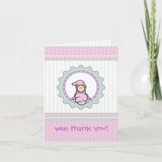 Carte de remerciements de bébé - facile à (Devant)
