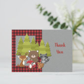 Carte de remerciements de bébés de région boisée (Debout devant)