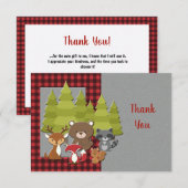 Carte de remerciements de bébés de région boisée (Devant / Derrière)