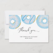 Carte de remerciements de beigne bleu pour bébé (Devant)