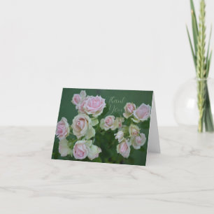 Carte De Remerciements De belles roses de jardin rose clair