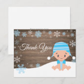 Carte de remerciements de bleu de bonhomme de (Devant / Derrière)