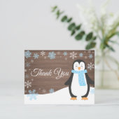 Carte de remerciements de bleu de flocon de neige (Debout devant)