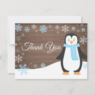 Carte de remerciements de bleu de flocon de neige