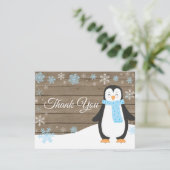 Carte de remerciements de bleu de flocon de neige (Debout devant)