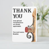 Carte de remerciements de boîte aux lettres du tra (Debout devant)