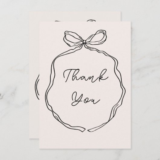 Carte de remerciements de bordure en ruban lunaire (Devant / Derrière)