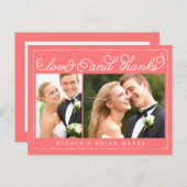 Carte de remerciements de bordure rustique - Coule (Devant / Derrière)