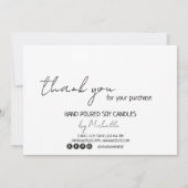 Carte de remerciements de bougie Logo Simple Moder (Dos)