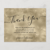 Carte de remerciements de budget Gold Shine (Devant)