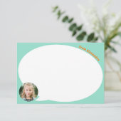 Carte de remerciements de bulle turquoise de la ph (Debout devant)