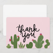 Carte de remerciements de cactus (Devant / Derrière)