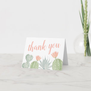 Carte de remerciements de cactus aquarelle