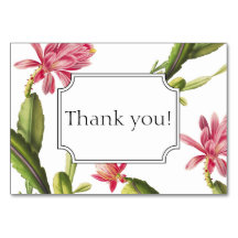Carte de remerciements de cactus en fleurs