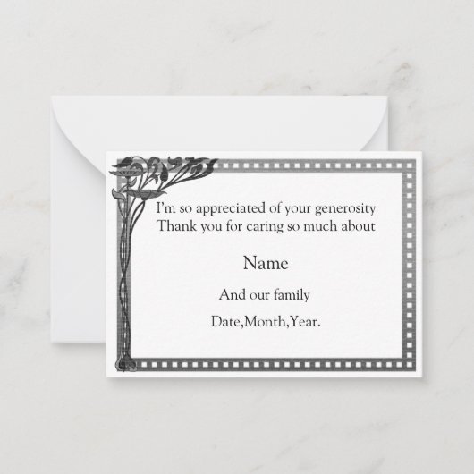 Carte de remerciements de cadre Art nouveau (Devant)